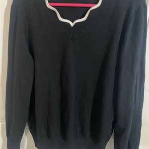 Women's Black V-Neck Sweater